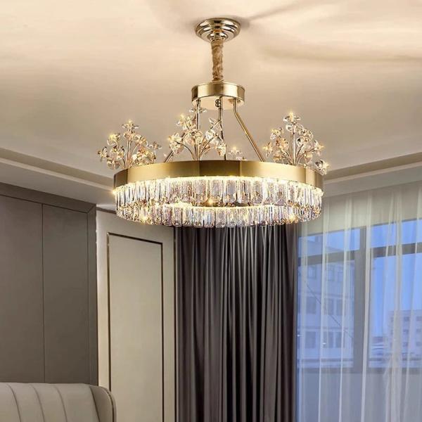 Hotel Villa LED Pendant Light , Restaurant Luxury Modern Crystal Chandelier For Dining Room