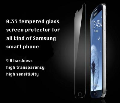 0.33mm 9H ultra clear shatter-proof tempered glass screen protector for samsung