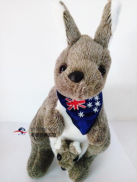 australian kangaroo with with flag bring baby brown plush stuffed toy pp cotton cheap economic animal toy lovery cartoon