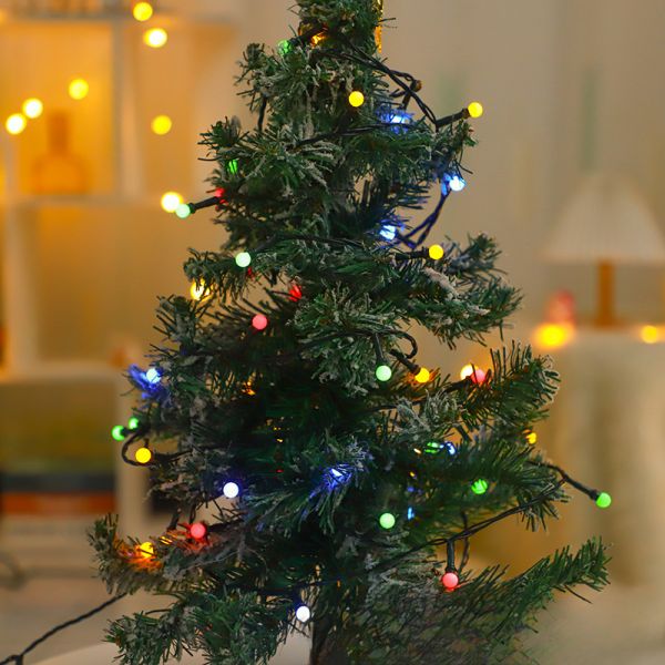 LED Solar String Light With Remote Control Adjustable Brightness for Christmas Decorative