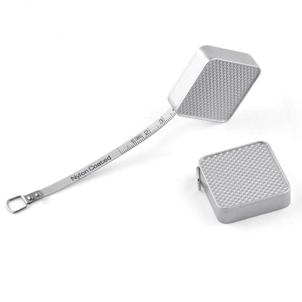 Wintape 2M/80inches Quadrado de aço inoxidável Regra de dois lados Heavy Duty Nylon Coated Silver Metal Tape Measure