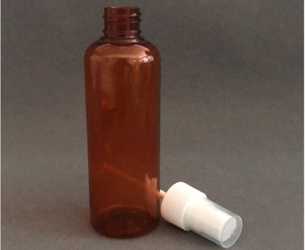 Dark Brown PET Round Shoulder 100ml Spray Bottle For Alcohol Disinfectant