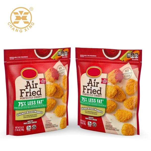 Three Side Sealed BOPP Roast Chicken Packaging ODM Breast Strips Zip Lock Mylar Bags