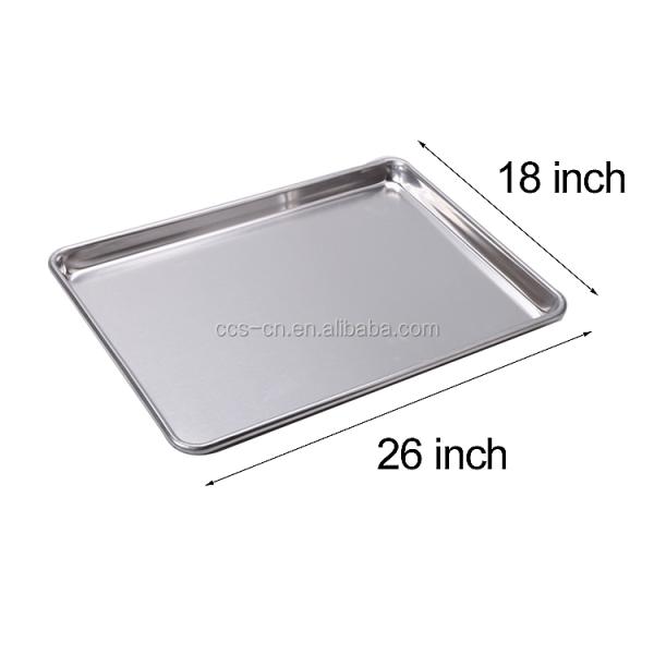 26 * 18 polegadas 1 mm de espessura retangular fio-na-caneta bandeja de cozimento de liga de alumínio fio-na-caneta bandeja de forno de metal plano bandeja de cozimento