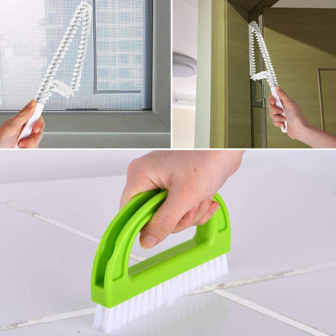щетка скруббера Grout зеленого цвета плитки 5.9cm с щетинкой нейлона ручки 7.9in