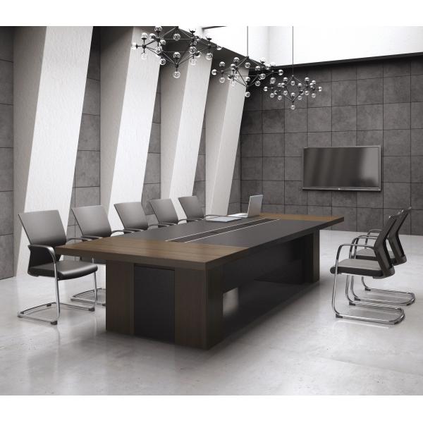 Modern Luxury 3.8M Office Meeting Table And Chairs Wooden Melamine Board
