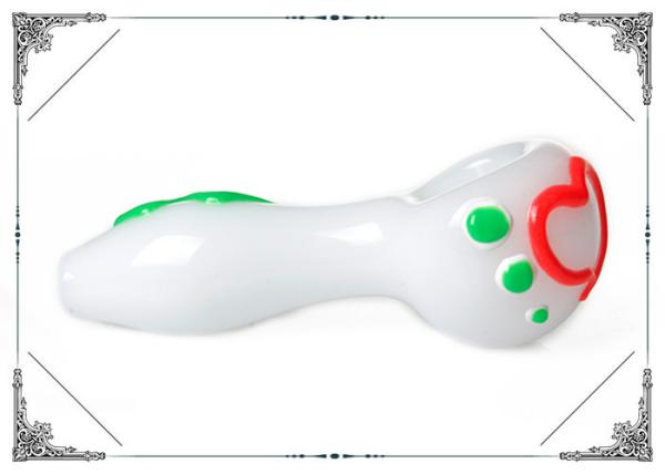 Heart Luminous Glass Smoking Pipe Borosilicate Glass Material With Mixed Color