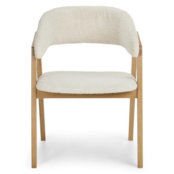 5 Star Hotel Room Minimalist Style White Fabric Solid Oak Leisure Armchair