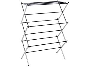 White Foldable Alloy Steel Clothes Drying  Laundry Rack