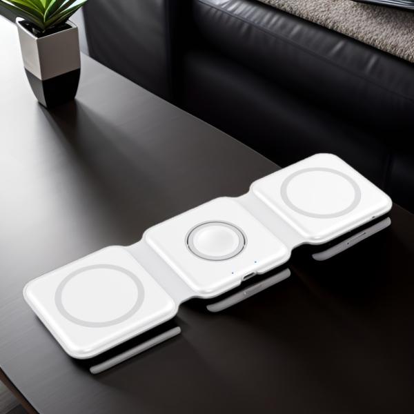 15W Magnetic Folding Wireless Charger for iPhone AirPods and Watch 3 Multiple Smart