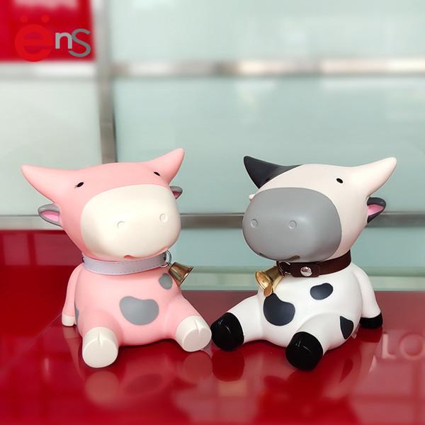 3D Vinyl Plastic Piggy Bank Toy Cow Shape For Kids 15×14.5×16cm Size