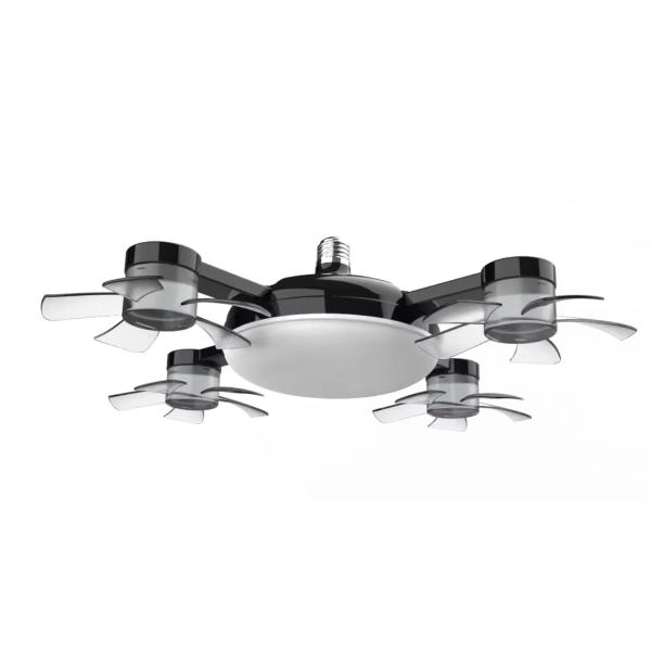 Ventilateur en forme de ventilateur avec télécommande Ventilateur de plafond avec lumière E27 Lampe de plafond pour drone pour la maison