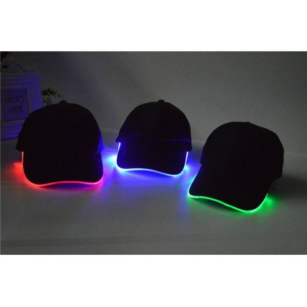 Flashing Adult Cotton Unisex Baseball Caps Shining LED Light Adjustable Bone 3 Colors