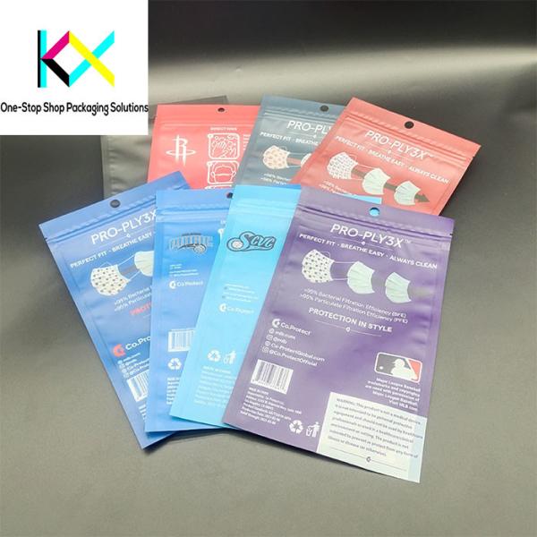 Facial Mask Medical Products Packaging Flat Zipper Medical Device Pouches OEM