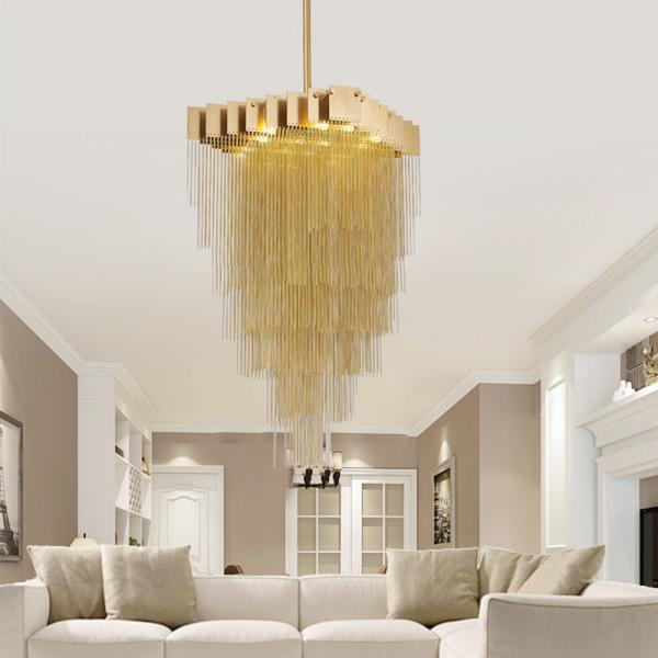 black / Gold chain swag chandelier lighting kit for home lighting  (WH-CC-19)