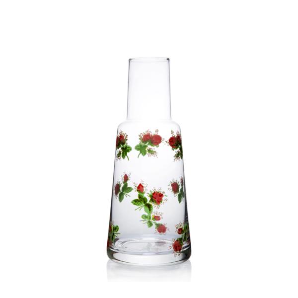 Countryside Design Flower Decal Transparent Lead Free Crystal High Quality Handblown Carafe Set