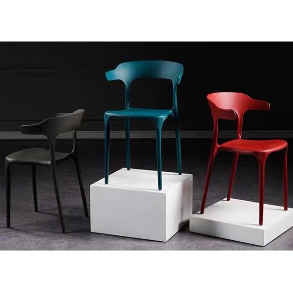 European Style Coloured Plastic Dining Chairs 50cm Blue Yellow Red