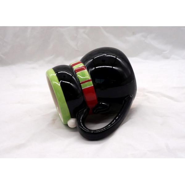 Cute 3D Ceramic Mug / Penguin Coffee Mug Strong Dolomite Material With Scarf