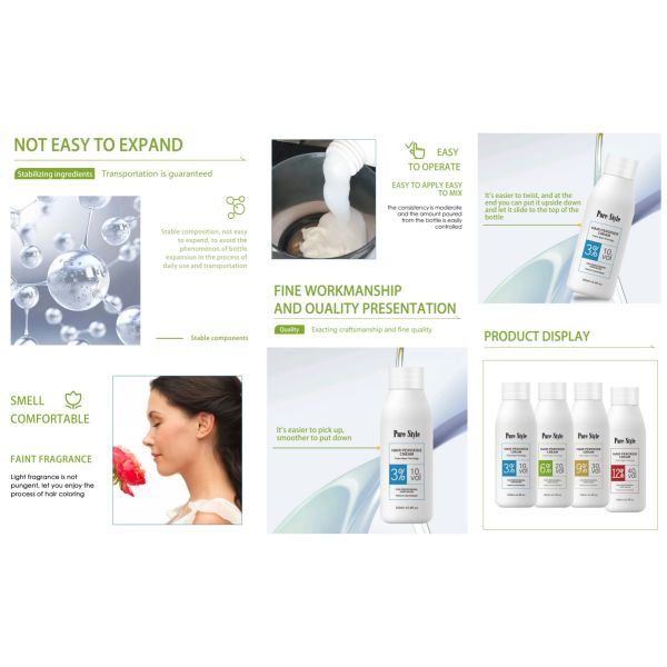 Professional Oxidant Hair Developer Cream Permanent 100ml for Home Use Hair Color Manufacturer Wholesale