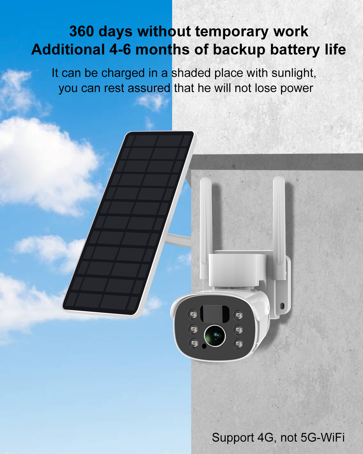 Солнечная батарея PTZ Bullet Camera Tuya Smart PIR Motion WiFi 2MP CCTV IP-камера безопасности