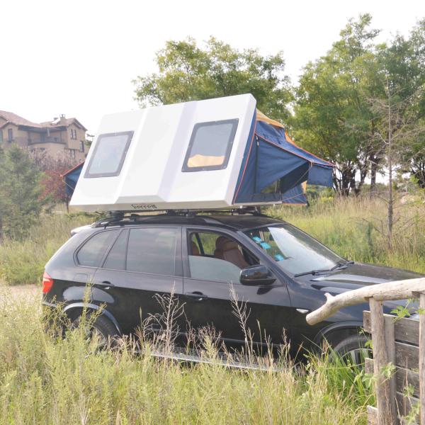 Grey Car Roof Top Tent for Vehicle Diy 4 Person Camping Area 2.4 Square Meters