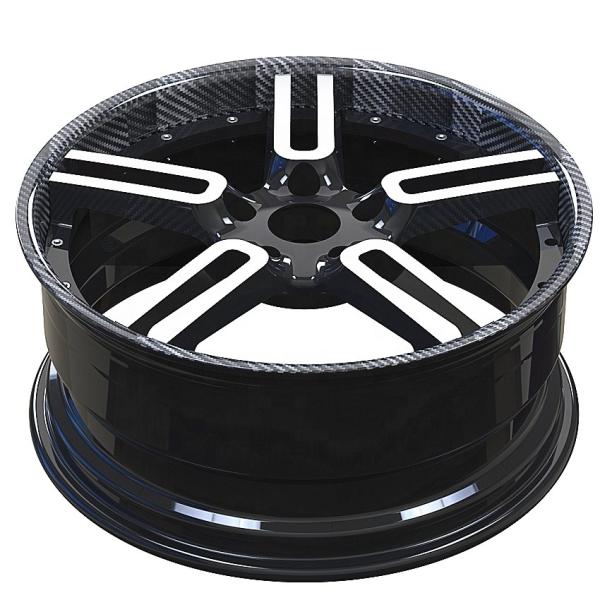 Carbon fiber lip Forged wheels Customized 19 20 21 22 inch custom 2 piece wheels