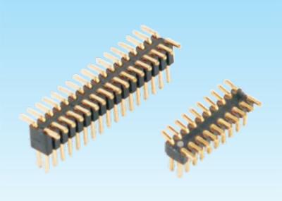 Dual Row Right Angle Header Connector , PCB Pin Connector 3.0 AMP Current Rating