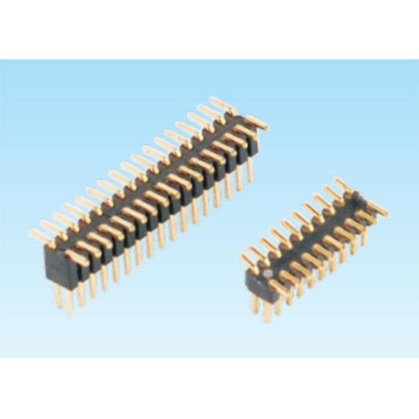 Dual Row Right Angle Header Connector , PCB Pin Connector 3.0 AMP Current Rating