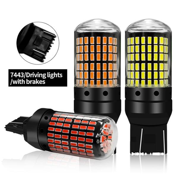 T20 144smd Car Led Bulb 1156 1157 7440 7443 White Yellow Red Light Led Turn Signal Light Driving Reverse Brake Light Bul
