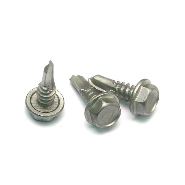 1500 Hrs' Salt Spray Test SS 410 Hex Self Drilling Screws Into Steel Environmental Protection Coating