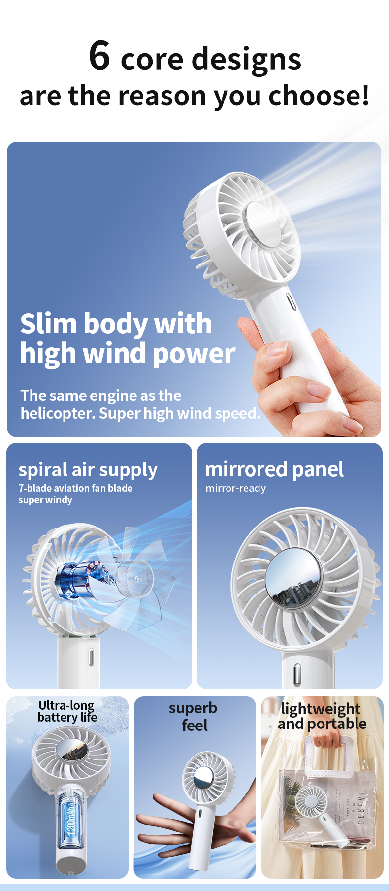 FUSMLI Macaron Color Mini Portable USB Charging Handheld Fan 5 Speeds Customizable Packaging Factory Price Wearable Fan