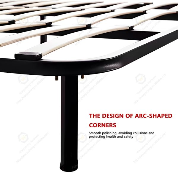 Foldable Double Bed with Hardware Kit Furniture Spare Parts Metal Tatami Bed Frame for Rental House