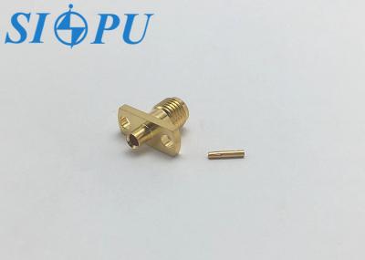 SMA Female RF Coaxial Connector – Two-Hole Flange Mount, Compatible with 2# Semi-Flexible Cable