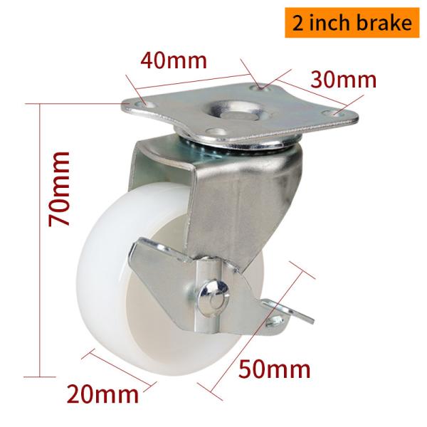 TPA Mini Caster Wheels 50mm 40kg 2 Inch Rigid Casters 262P-23