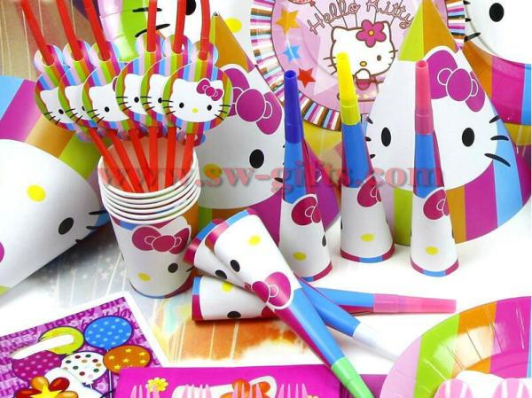 Kids Birthday Party Decoration Set Birthday Hello Kitty Theme Party Supplies Baby Birthday Party Pack
