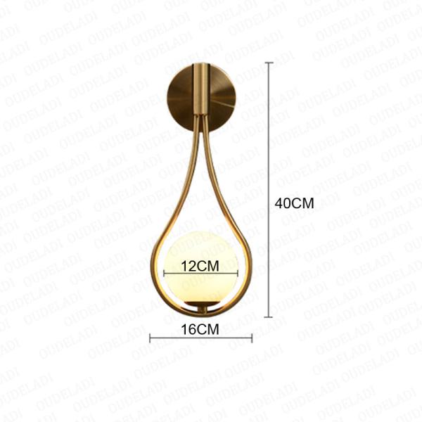 Mdern Glass ball wall scones bedside Bedroom Brass Gold Color Minimalist wall lamp (WH-OR-12）