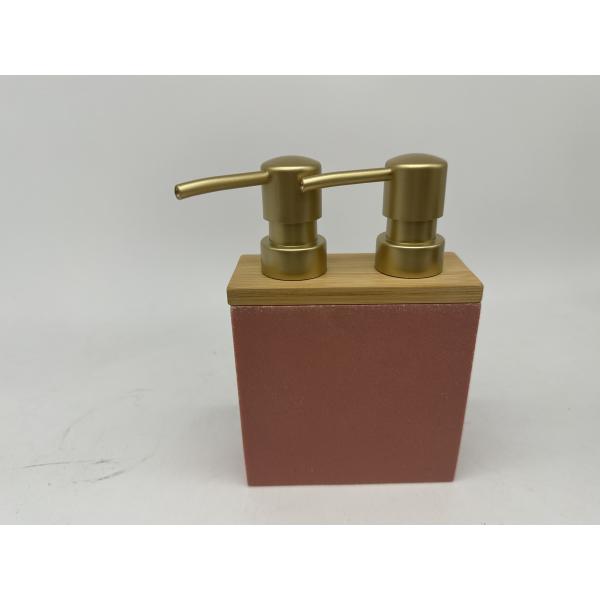 Dispensador de jabón gemelos de piedra arenisca con tapa de impresión de madera y cabezas de bomba ABS dobles Dispensador de jabón manual bomba de jabón