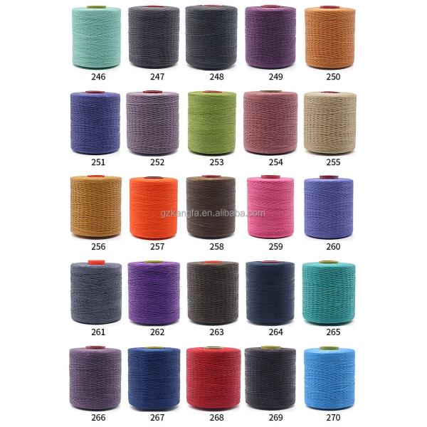 100% Polyester Flat Braided Sewing Yarn For Leather Braided Wax Thread 240 Colors