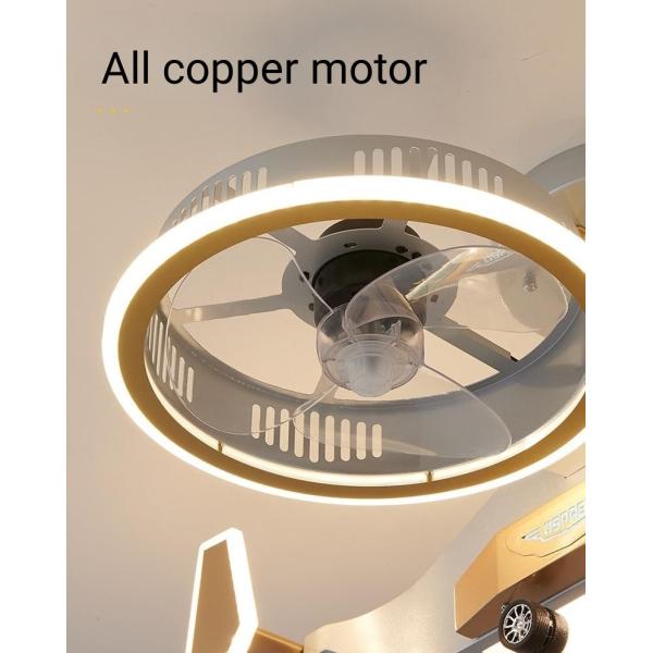 Мальчика модели бойца мультфильма комнаты мальчика дистанционного управления света вентилятора света самолета детей потолочное освещение спальни творческого