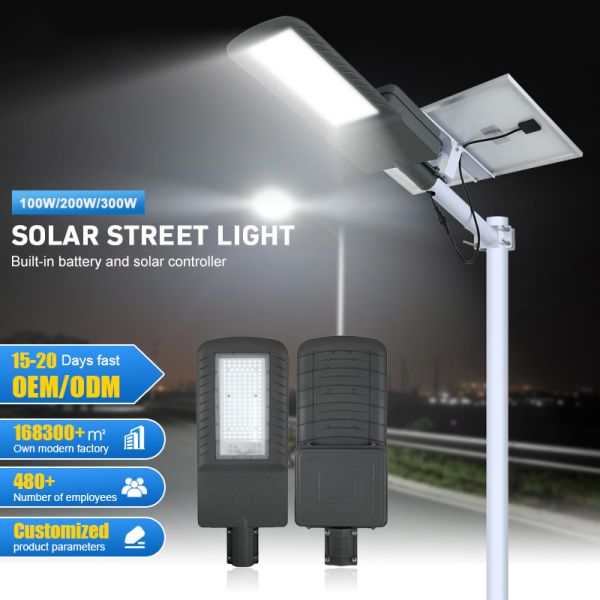 Outdoor LED Solar Street Light Waterproof IP65 Rating Garden Backyard Wall Courtyard Night Lighting