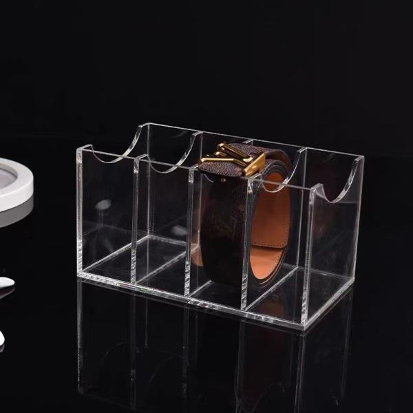 multi Divisions 12.5cm Acrylic Display Stands Holder Belt Display Stands For Storage Box