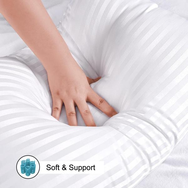 Queen Size Memory Foam Bed Pillows for Side and Back Sleepers 2 Pack Super Soft Pillows