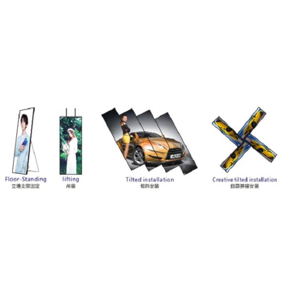 Lightweight P2.5mm Indoor LED Poster Digital Display Screen Poster Standing Thickness