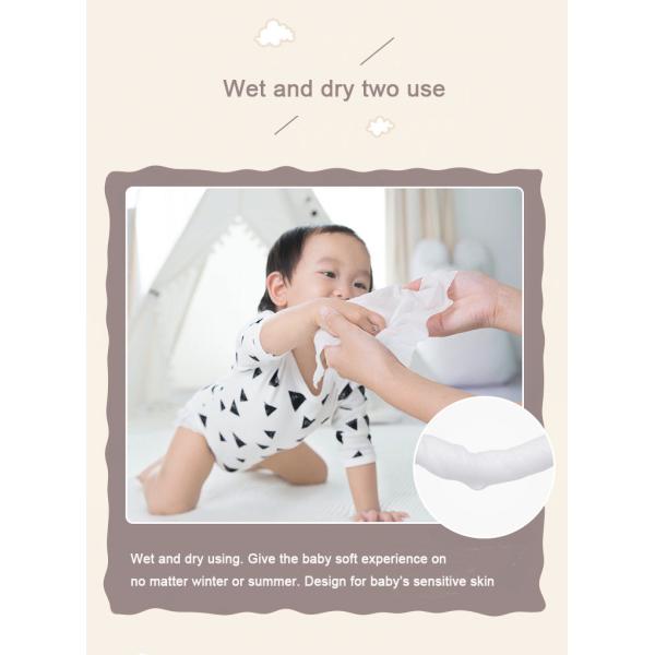 Reusable Pure Cotton Dry Baby Wipes , Ultra Soft Dry Wipes For Newborns