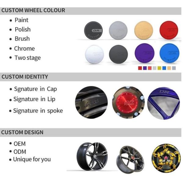 19 дюймов 3 выкованных частью автоматических оправы колес почистил красное щеткой