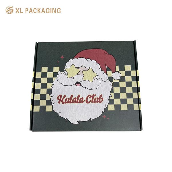 Caixas de papel corrugado de Natal dobrável Candeias de presente Caixas de embalagem de desenhos animados