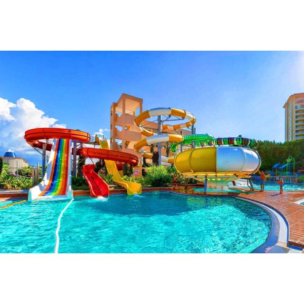 Water Amusement Park Outdoor Swimming Pool Kids Playground Fiberglass Slide