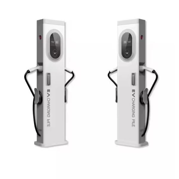 Dual Gun Floor Mounting 32A Evse EV Car Charger Station 3 Phase 14KW 22KW 44KW