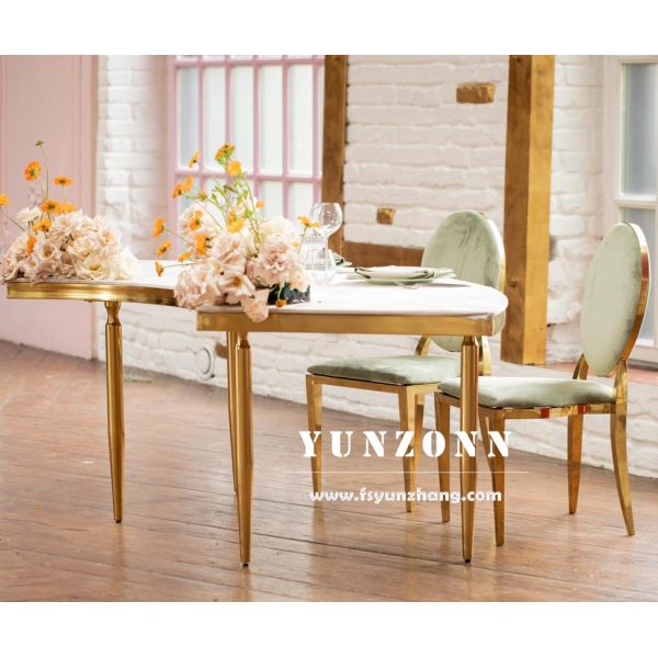 2025 New Style Stainless Steel Circle Shape Hotel Tables Banquet Hall Wedding Table