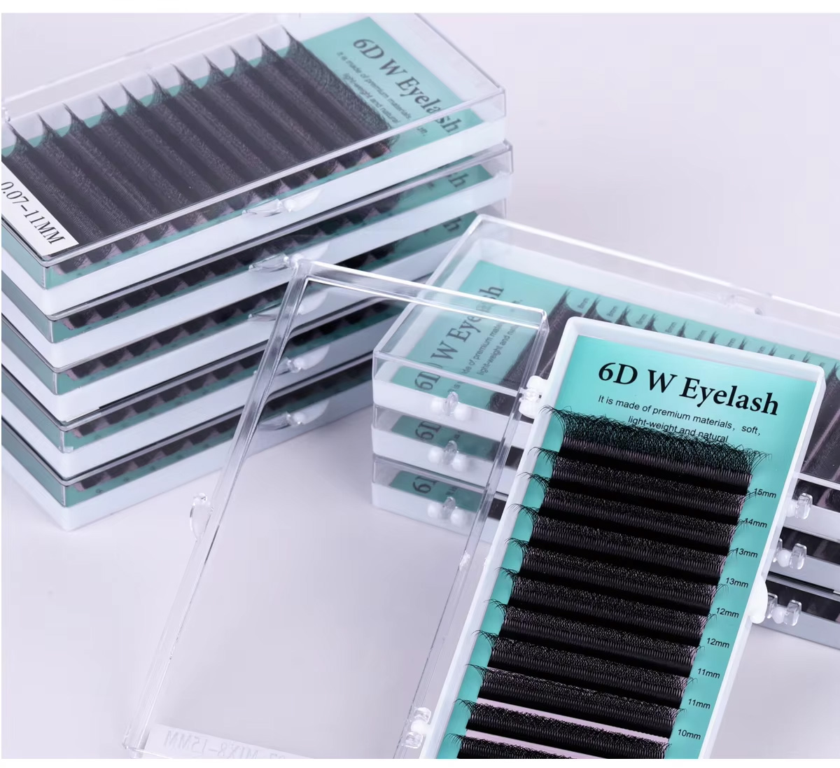 6D 8-15MM D Curl Volume Eyelashes Extension Trays Custom DIY Packaging Private Label